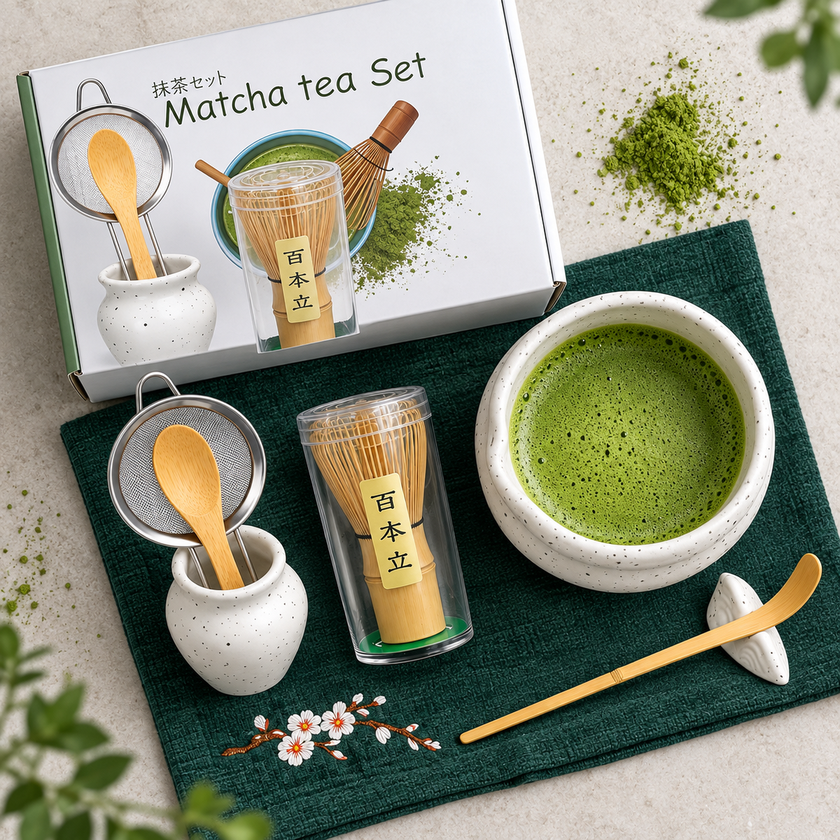 Set Completo para Te Matcha 8 Piezas