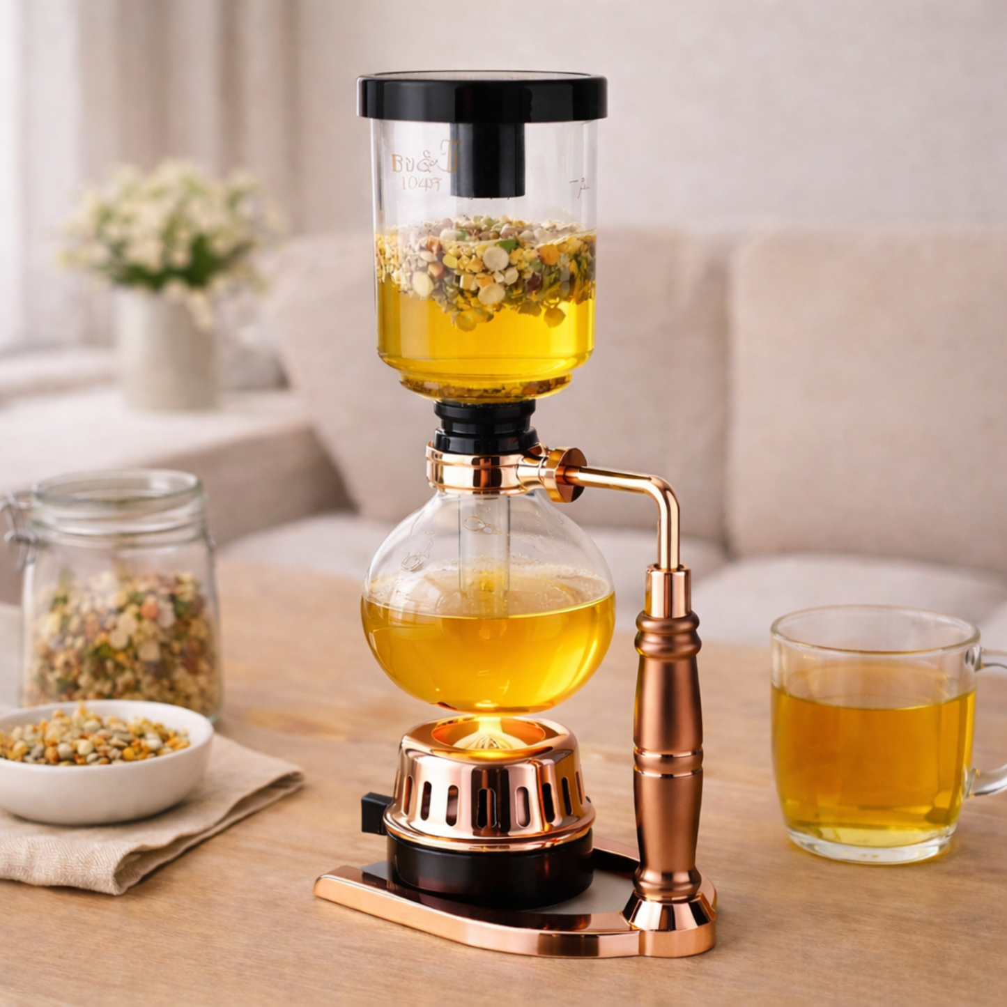 Sifón Japonés Platino 3 Tazas 300ml Oro Rosa