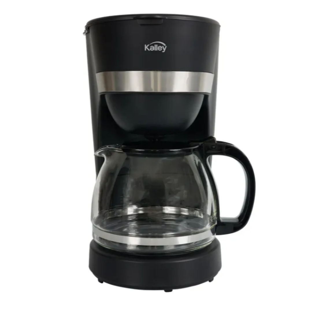 Cafetera Electrica KALLEY 10 Tazas Negra con Indicador y Filtro Reusable