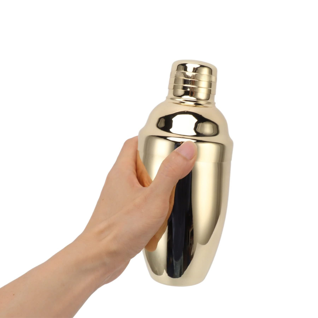 Mezclador de Cocteles Shaker Acero Inoxidable 550ml Dorado