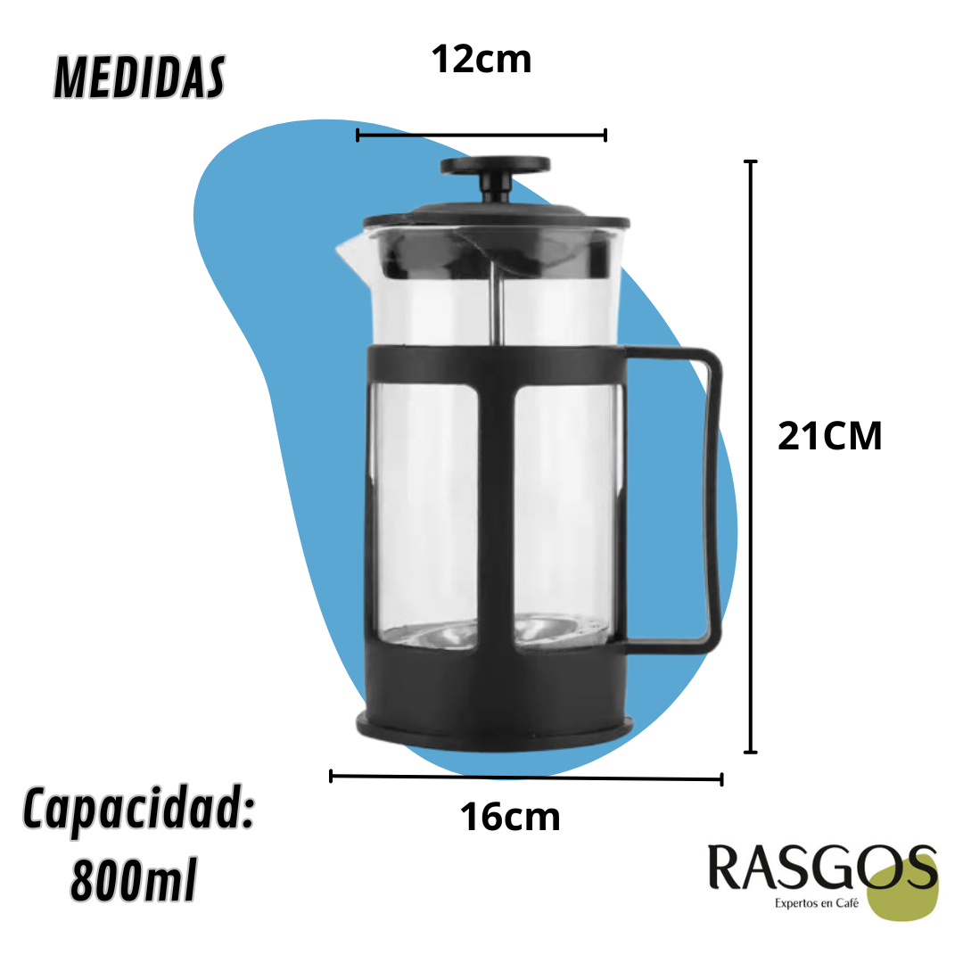 Prensa Francesa Negra Disponible en 350ML/600ML/800ML
