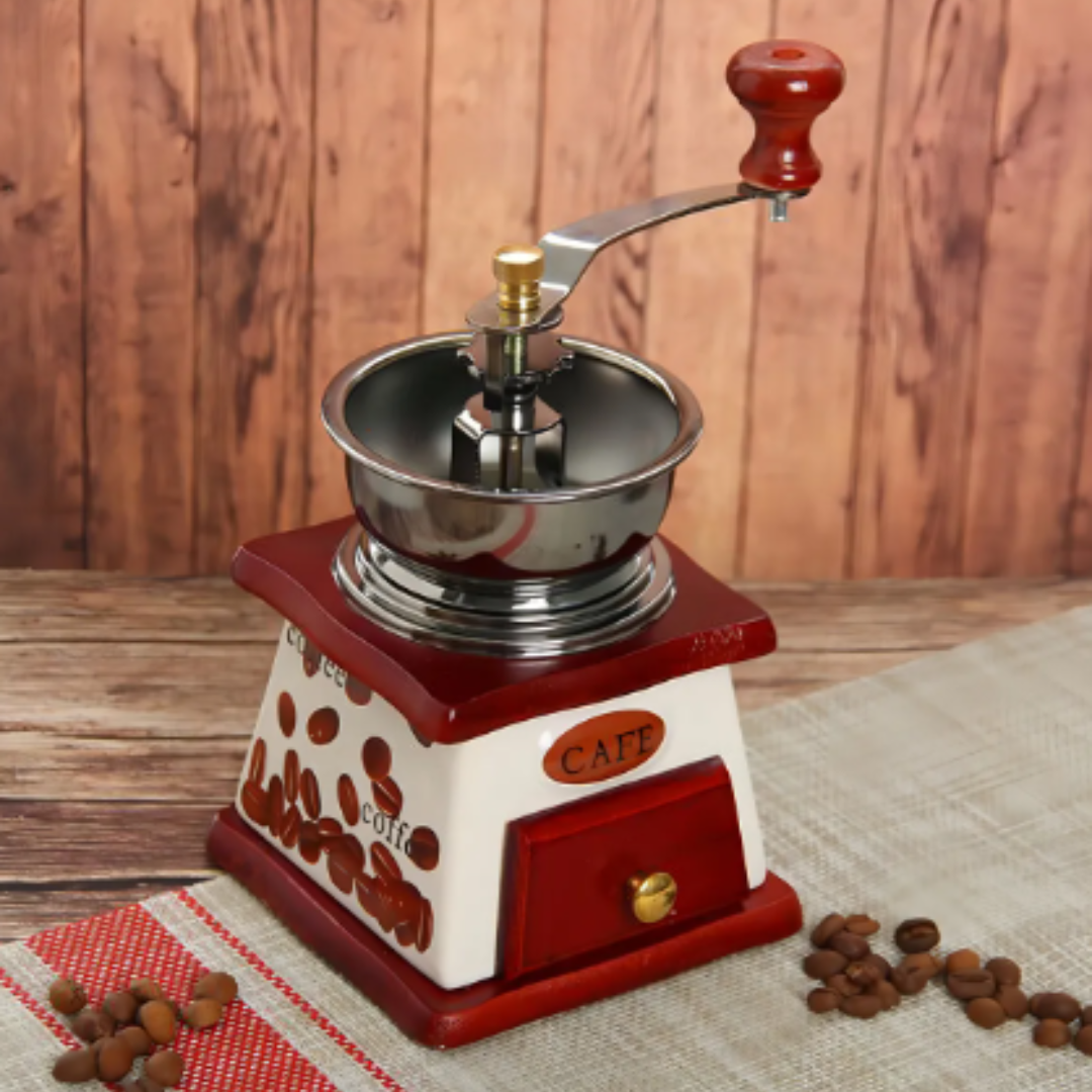 Molinillo para Café Tradicional en Madera y Porcelana Grande