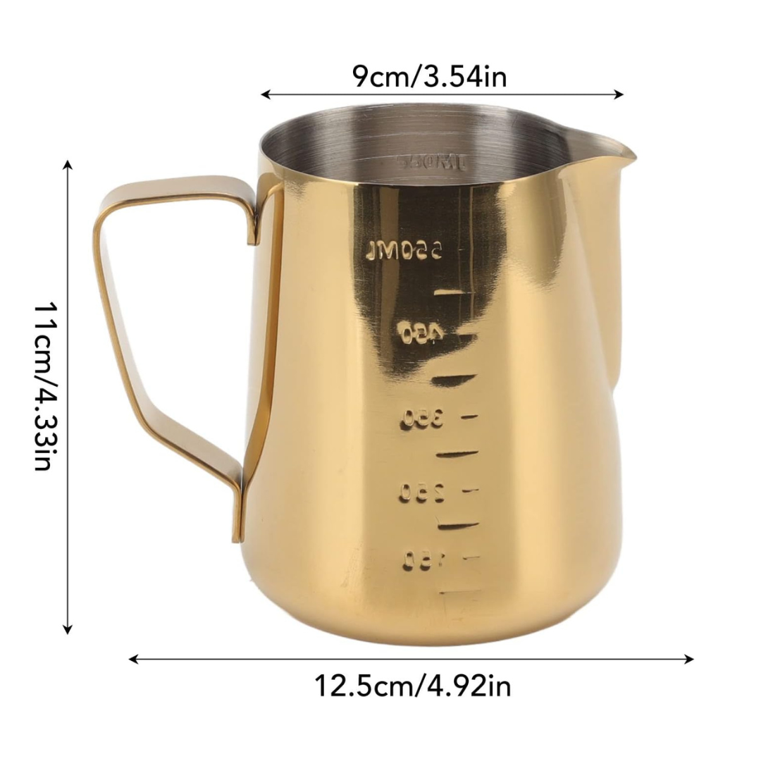 Jarra Profesional Barismo Medidora 550 ml Dorada Arte Latte