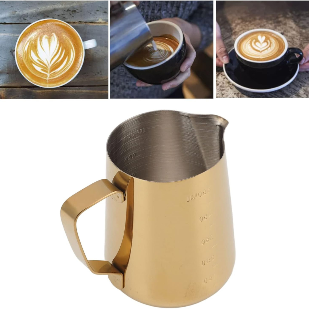 Jarra Profesional Barismo Medidora 550 ml Dorada Arte Latte