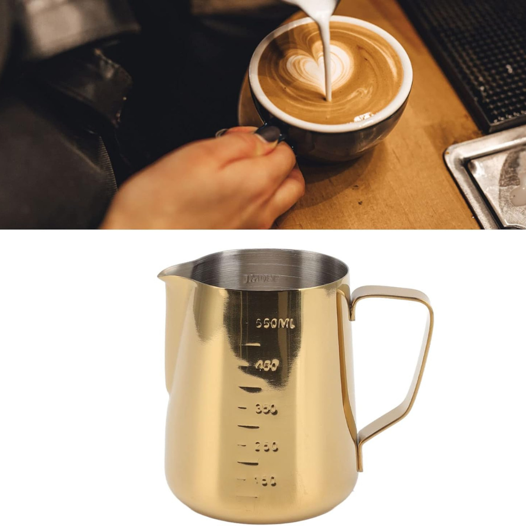 Jarra Profesional Barismo Medidora 550 ml Dorada Arte Latte