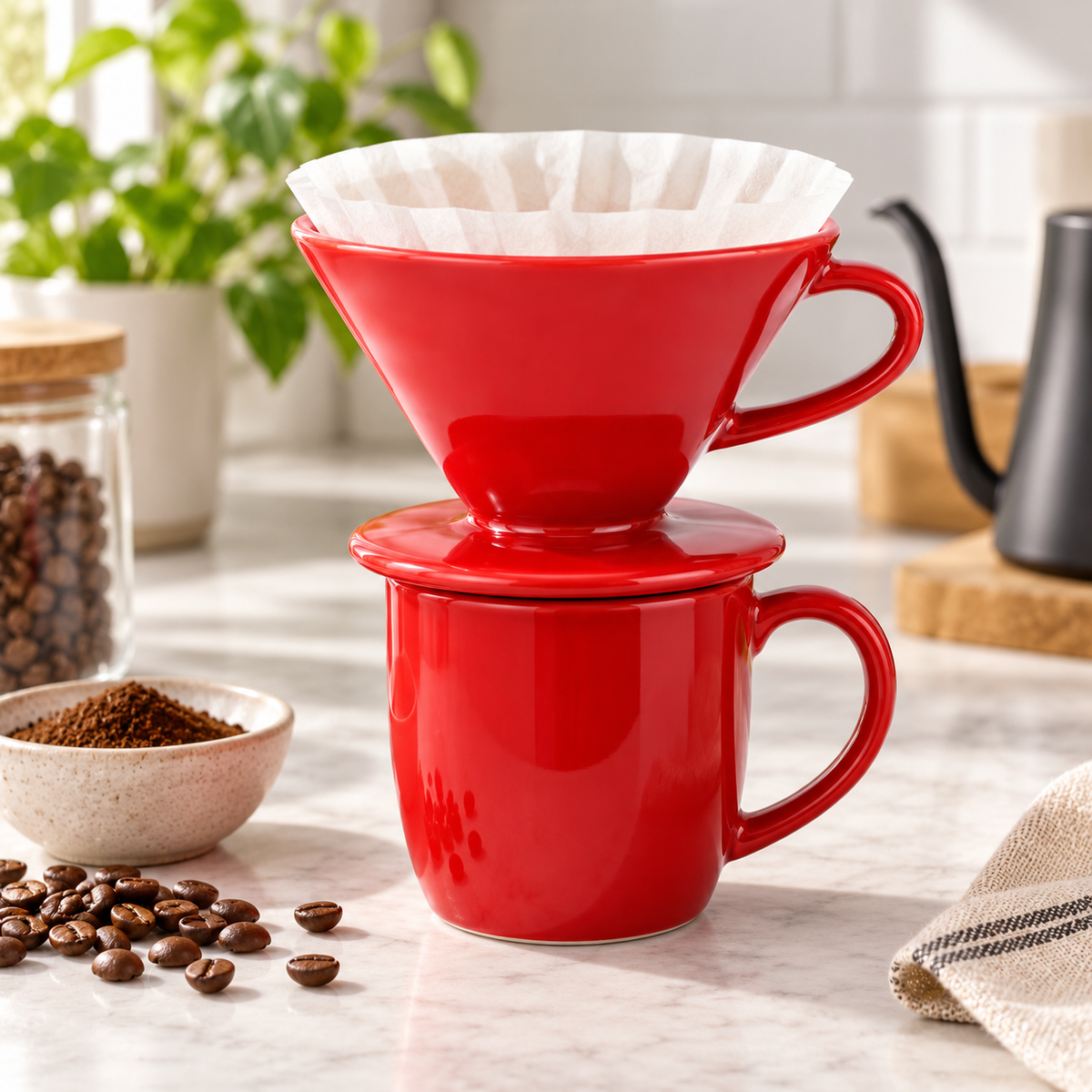 Metodo Cafetera V60 Ceramica 02 Roja