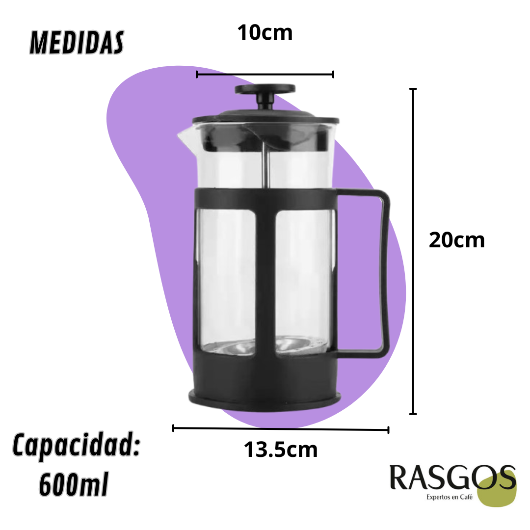 Prensa Francesa Negra Disponible en 350ML/600ML/800ML