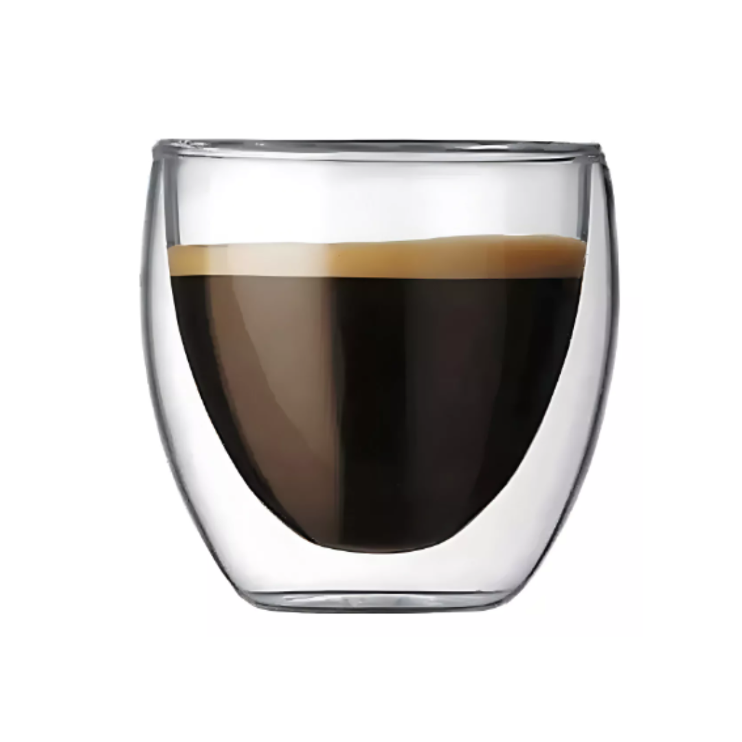 Vaso Doble Fondo Cristal Borosilicato 80ml