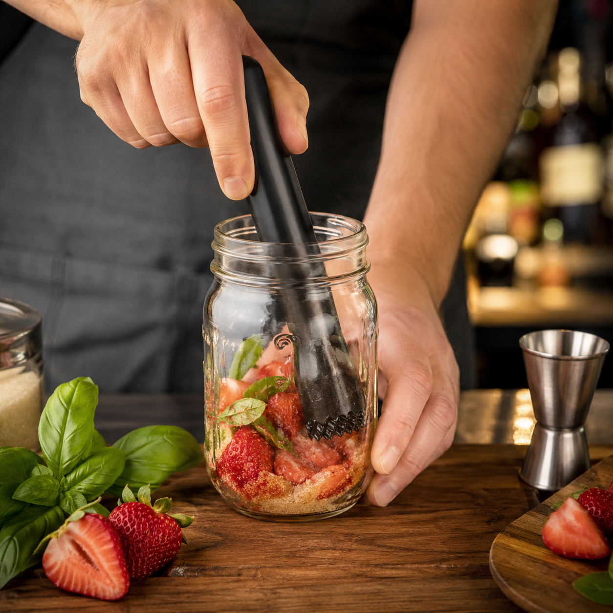 Macerador Negro para Bar | Muddler para Cocteles y Cocteleria