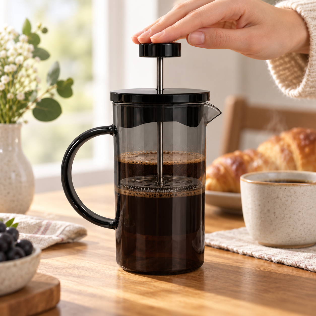 Cafetera Prensa Francesa Clear Black 350 ml