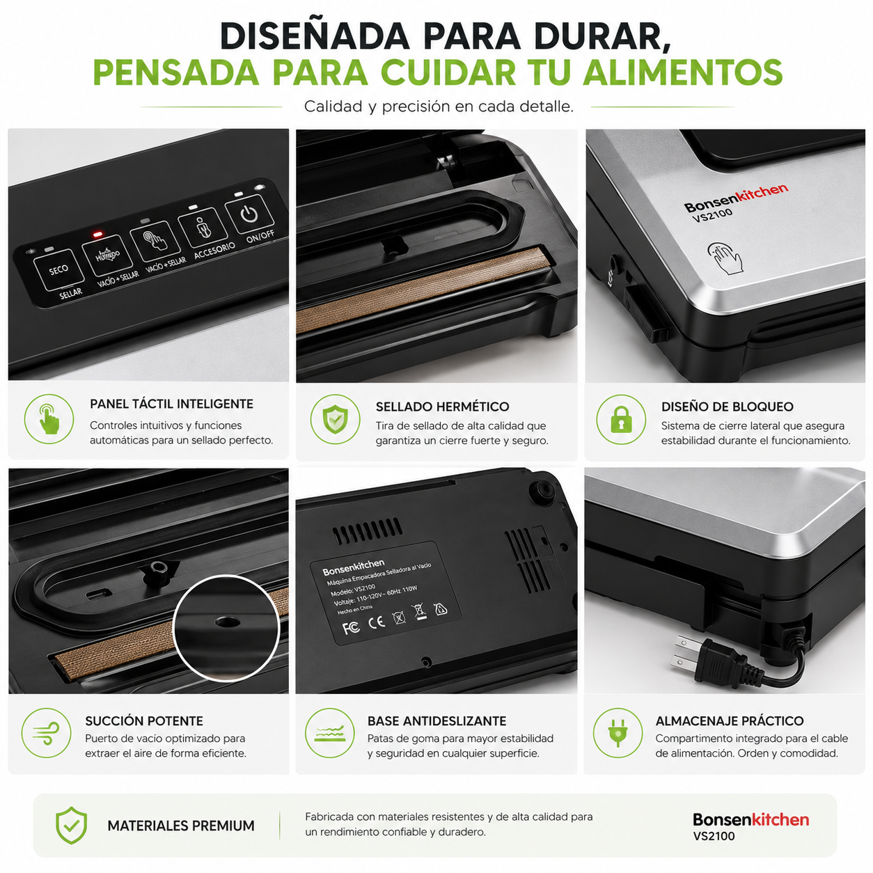 Maquina Empacadora Selladora al Vacio Multifuncional para Cafe y Alimentos