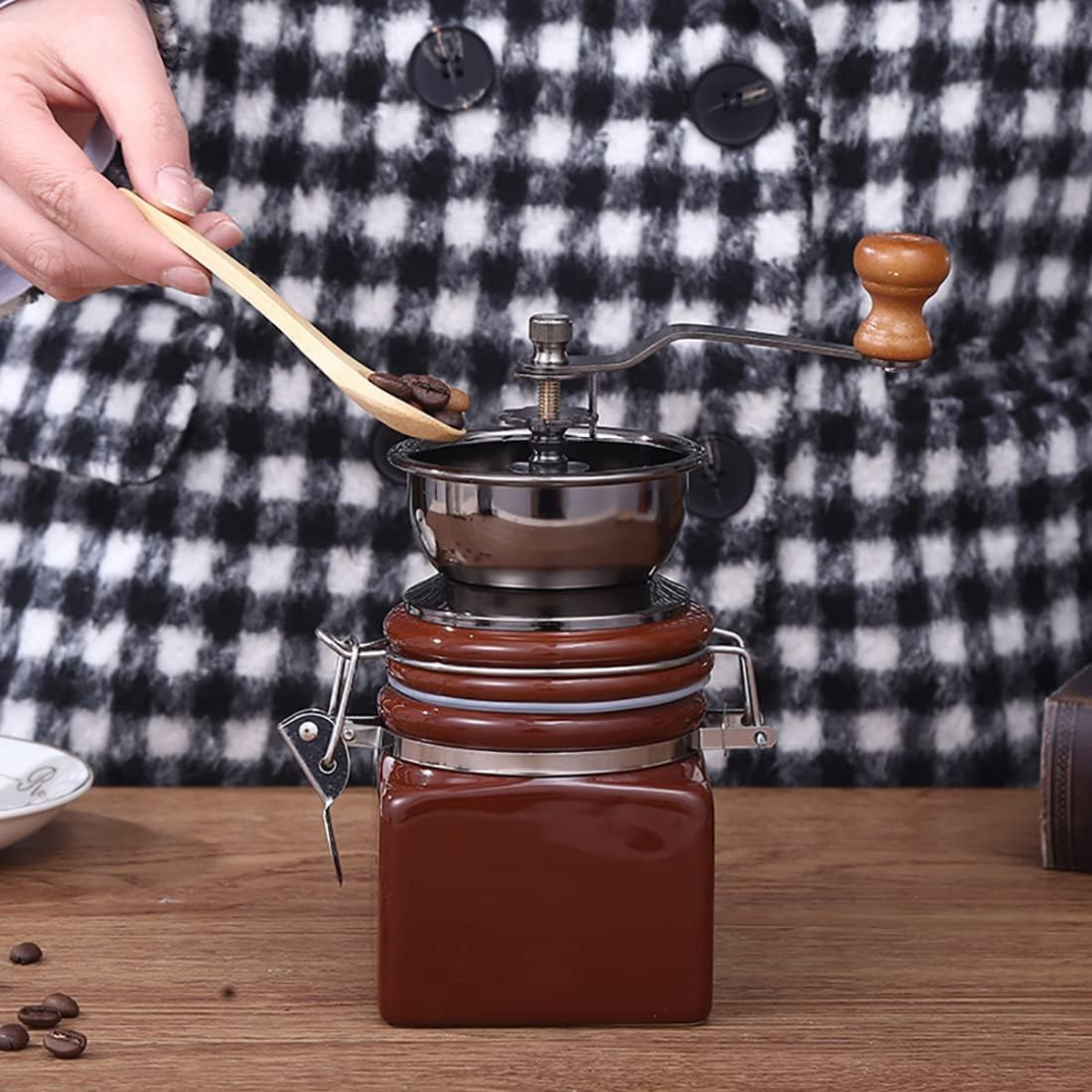 Molino de Café Manual Retro con Muelas Cerámicas 30gr Molienda Ajustable