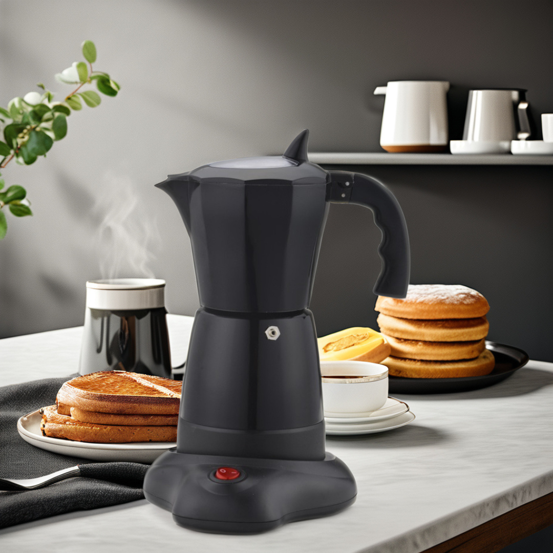 Moka Base Electrica Negra 6 Tazas 300ml