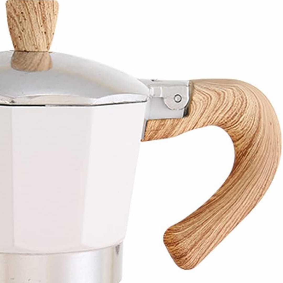 Cafetera Italiana Moka 150 ml Aluminio Color Blanco 3 Tazas