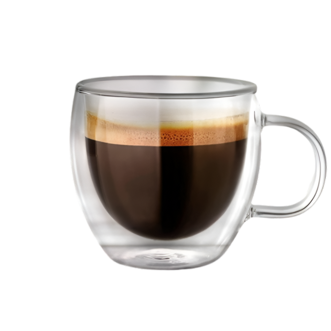 Taza para Café Cristal Doble Fondo con Oreja 250ml