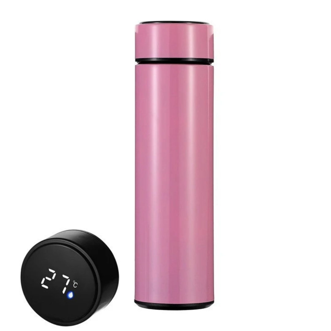 Termo Rosa para Conservar Temperatura y Termometro Digital 500ml