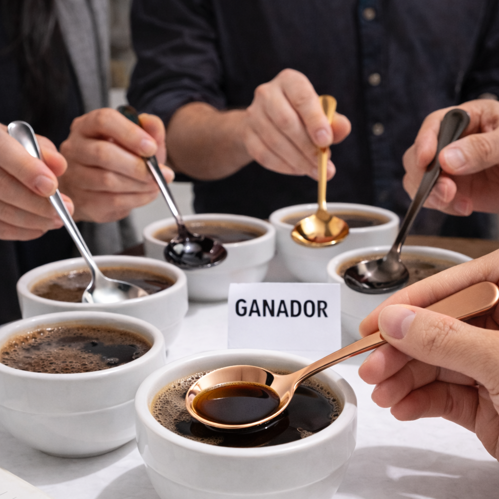 Cuchara Cata Cafe Oro Rosa Acero Inoxidable