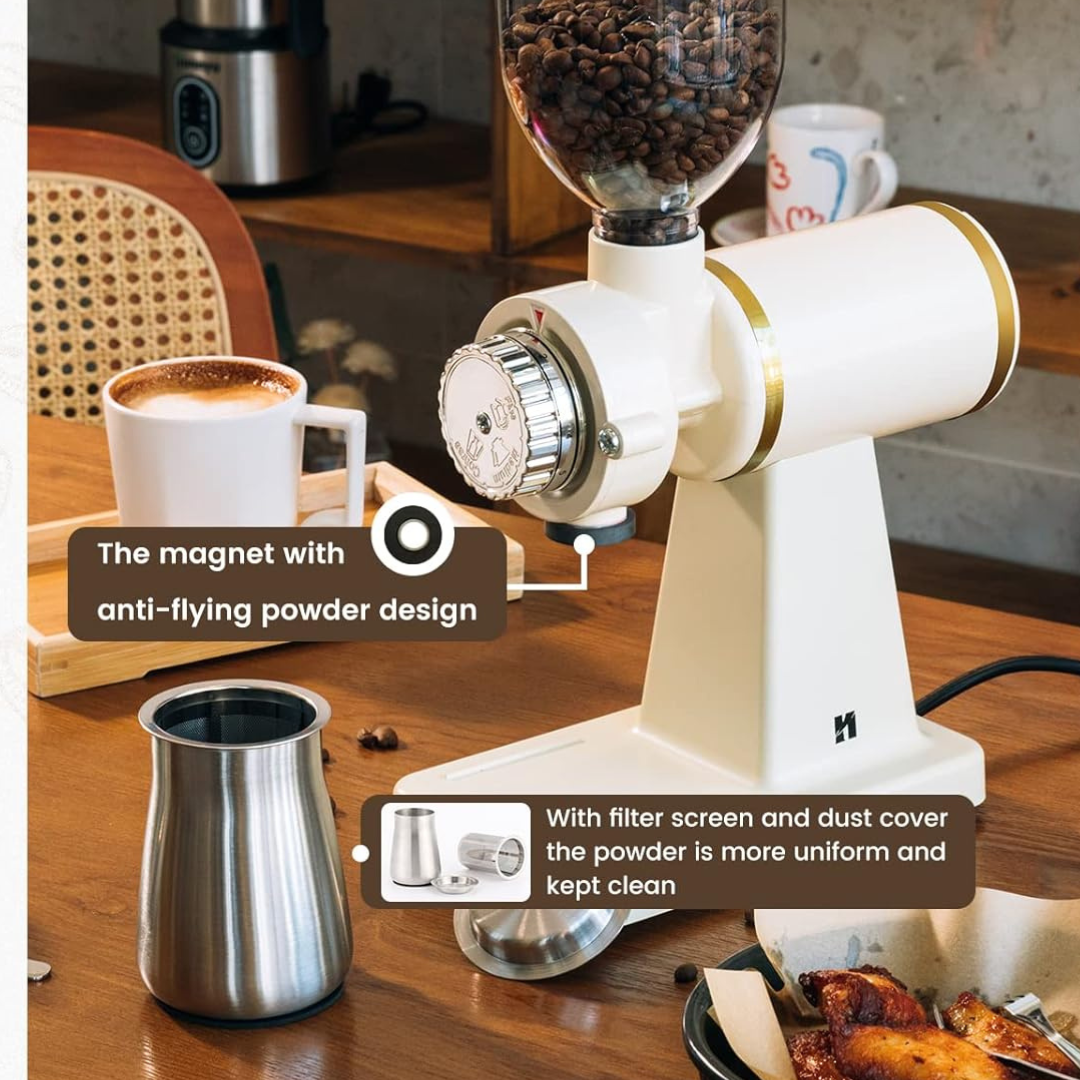 Molino Electrico Tipo Tolva 200w Ajustable 250gr Blanco