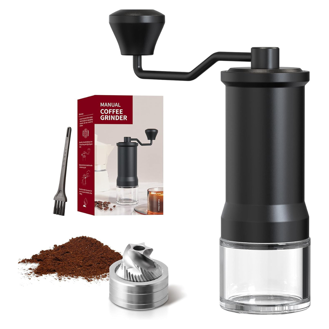 Molinillo Negro Manual para Café Profesional de Precisión con Muelas en Acero Inoxidable 30gr