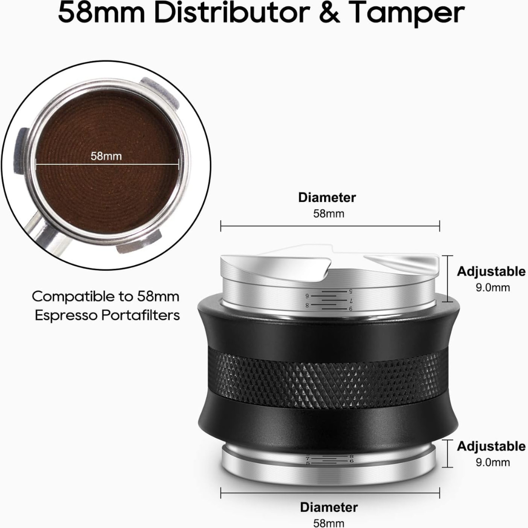 Manipulador Tamper y Distribuidor 2 en 1 para Máquina Espresso 58mm