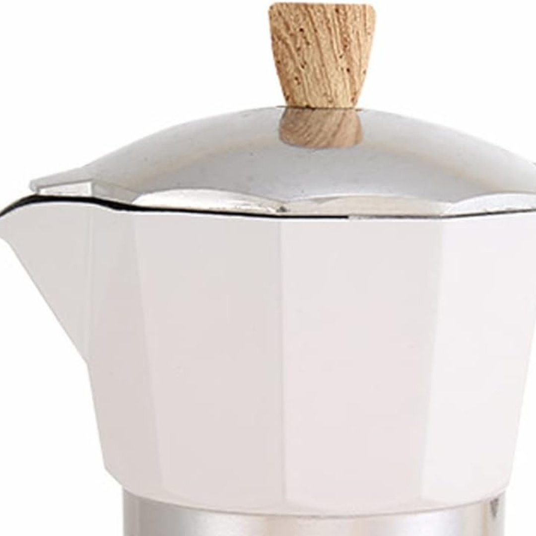 Cafetera Italiana Moka 150 ml Aluminio Color Blanco 3 Tazas