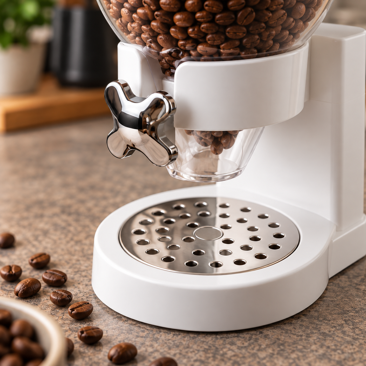 Dispensador Grano y Alimentos Individual Blanco con Dosificador