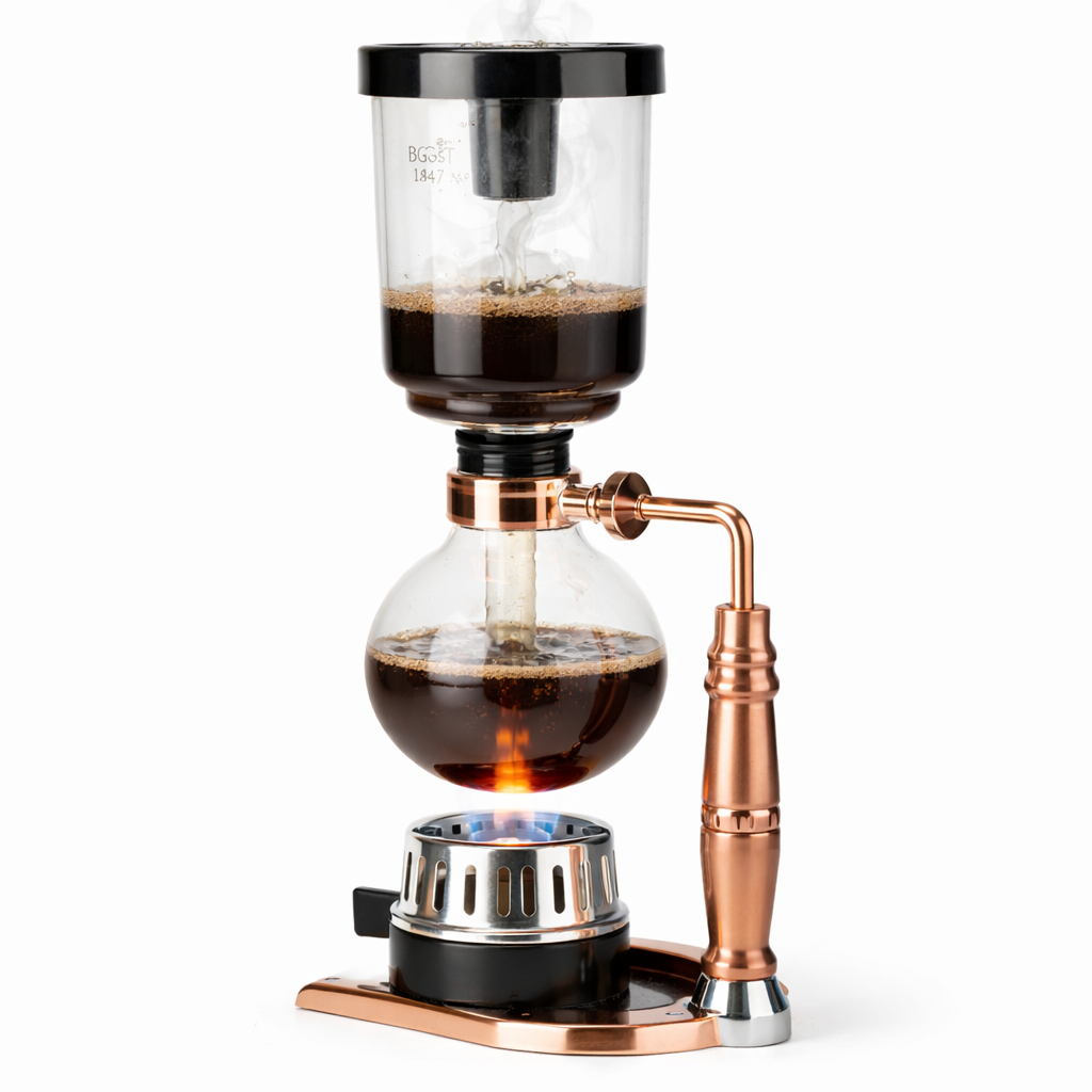 Cafetera Metodo al Vacio Sifón Japonés Platino 5 Tazas 500ml Oro Rosa