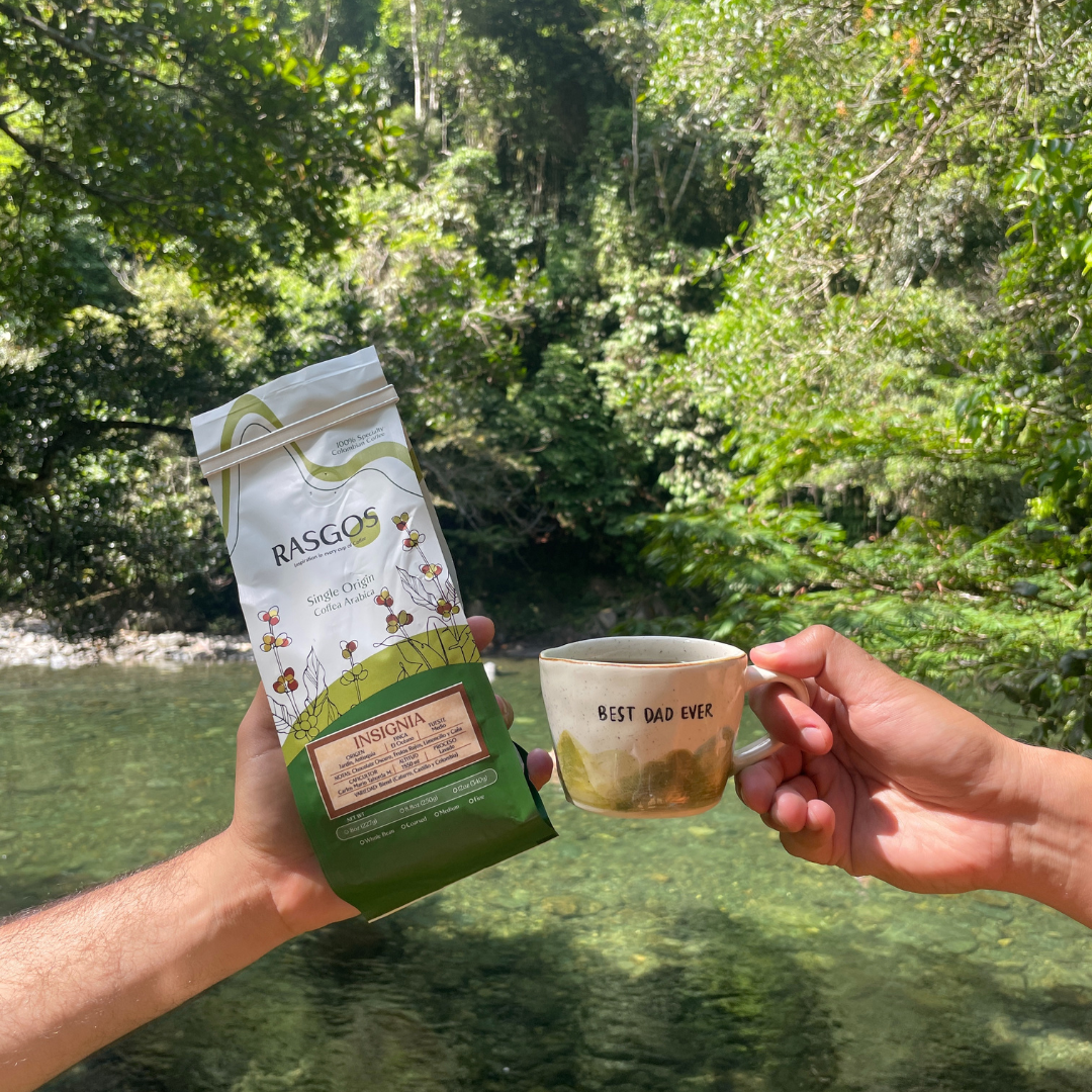 Kit Best Dad Ever Pocillo hecho y pintado a mano + Café Especial