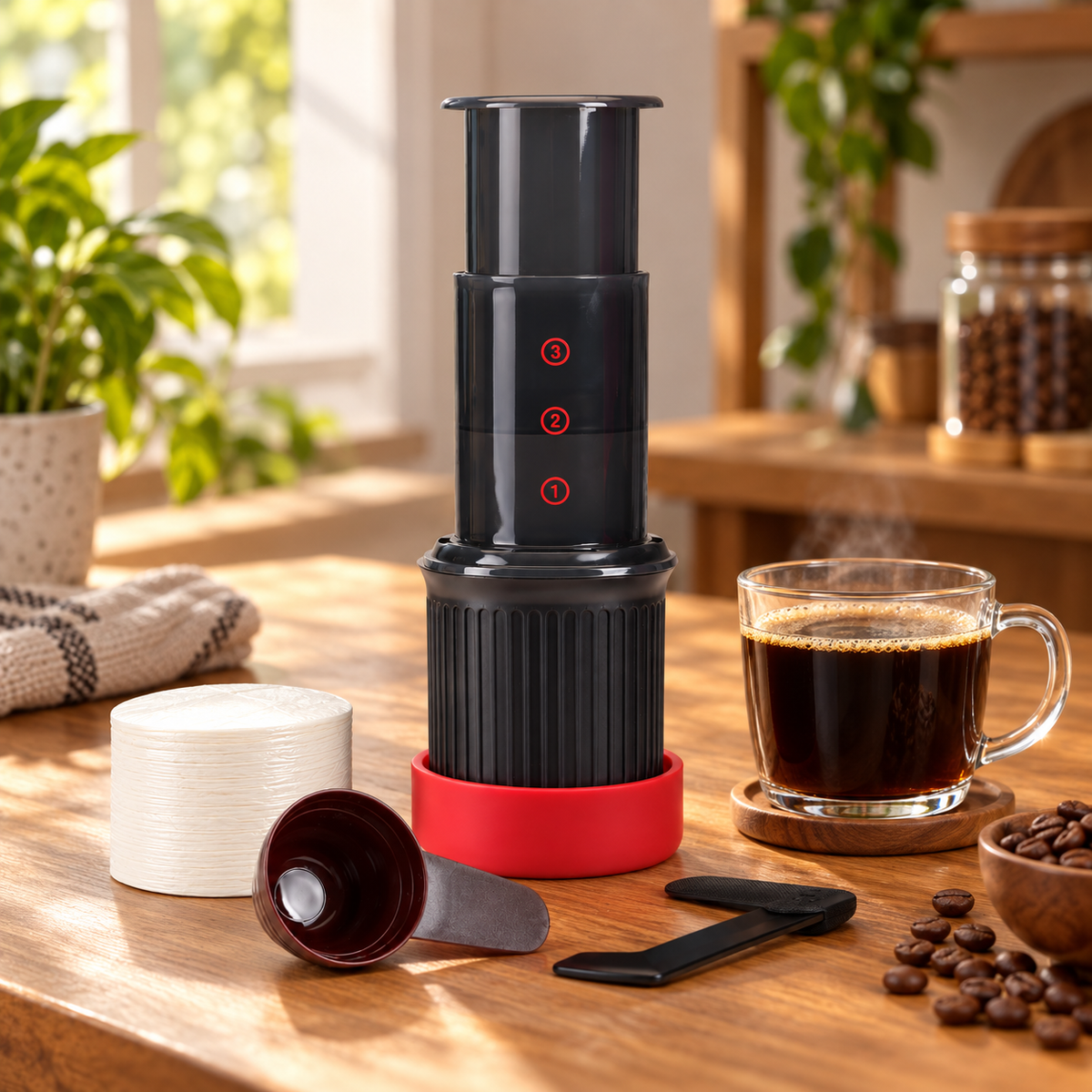 Cafetera Portatil de Presion Tipo Metodo AeroPress Go