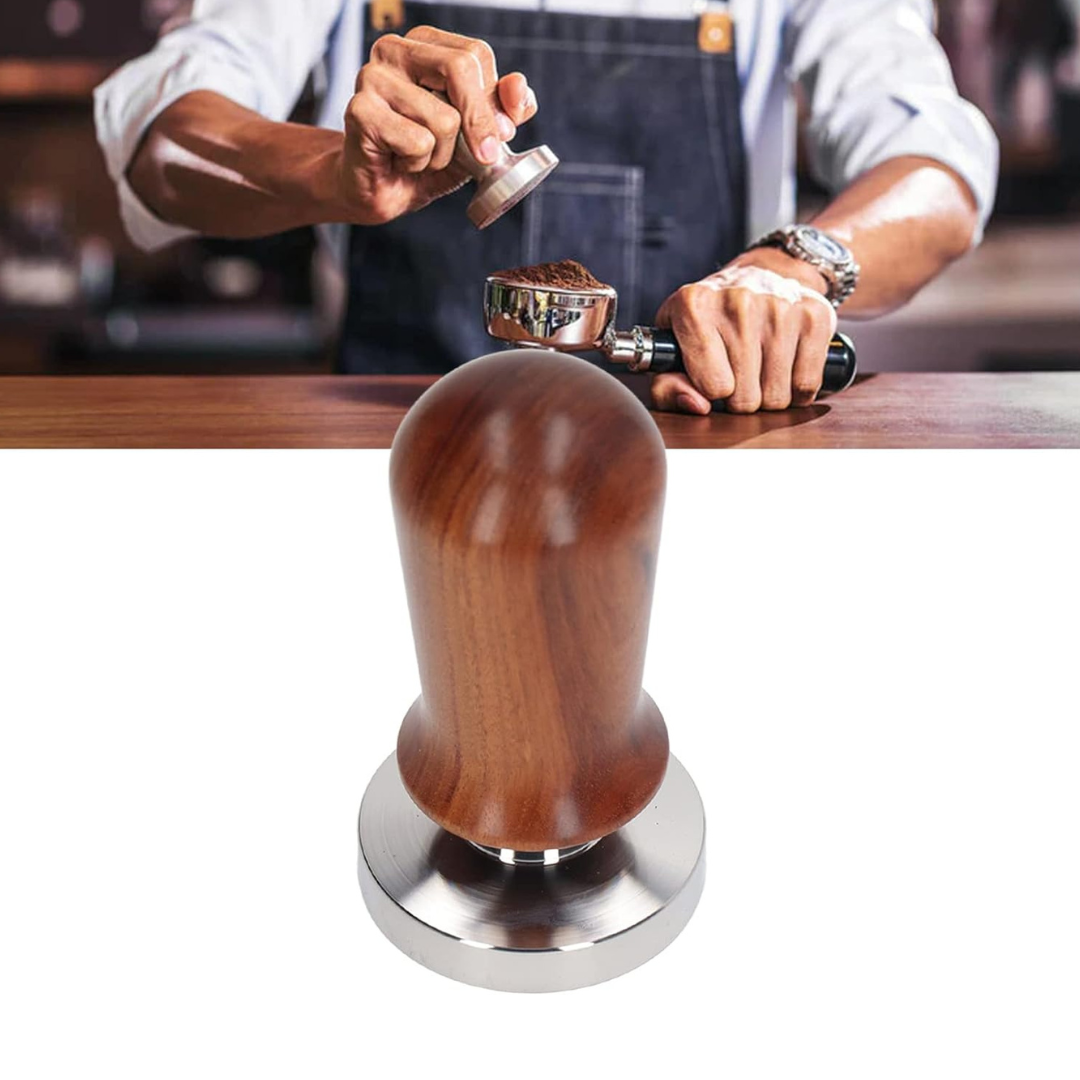 Tamper Apisonador Acero y Madera 58mm