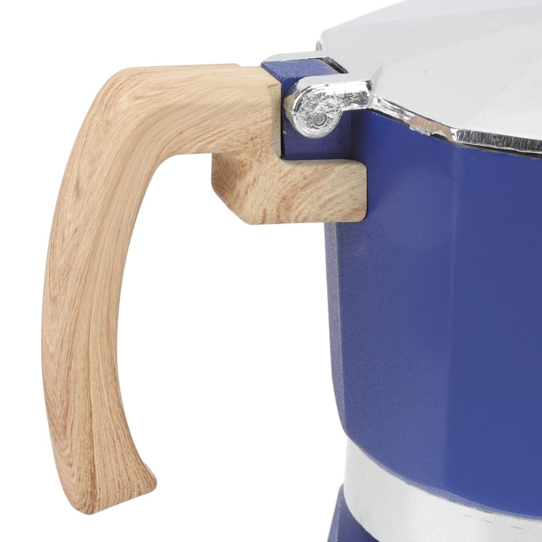 Cafetera Moka Italiana de Aluminio Azul Rey 300 ml 6 Tazas