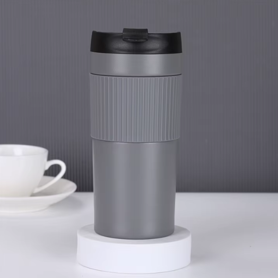 Termo Prensa Viajera Gris Metalico 350ml