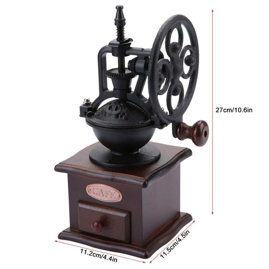 Molino Manual Vintage Café 30gr Artesanal con Detalles en Madera