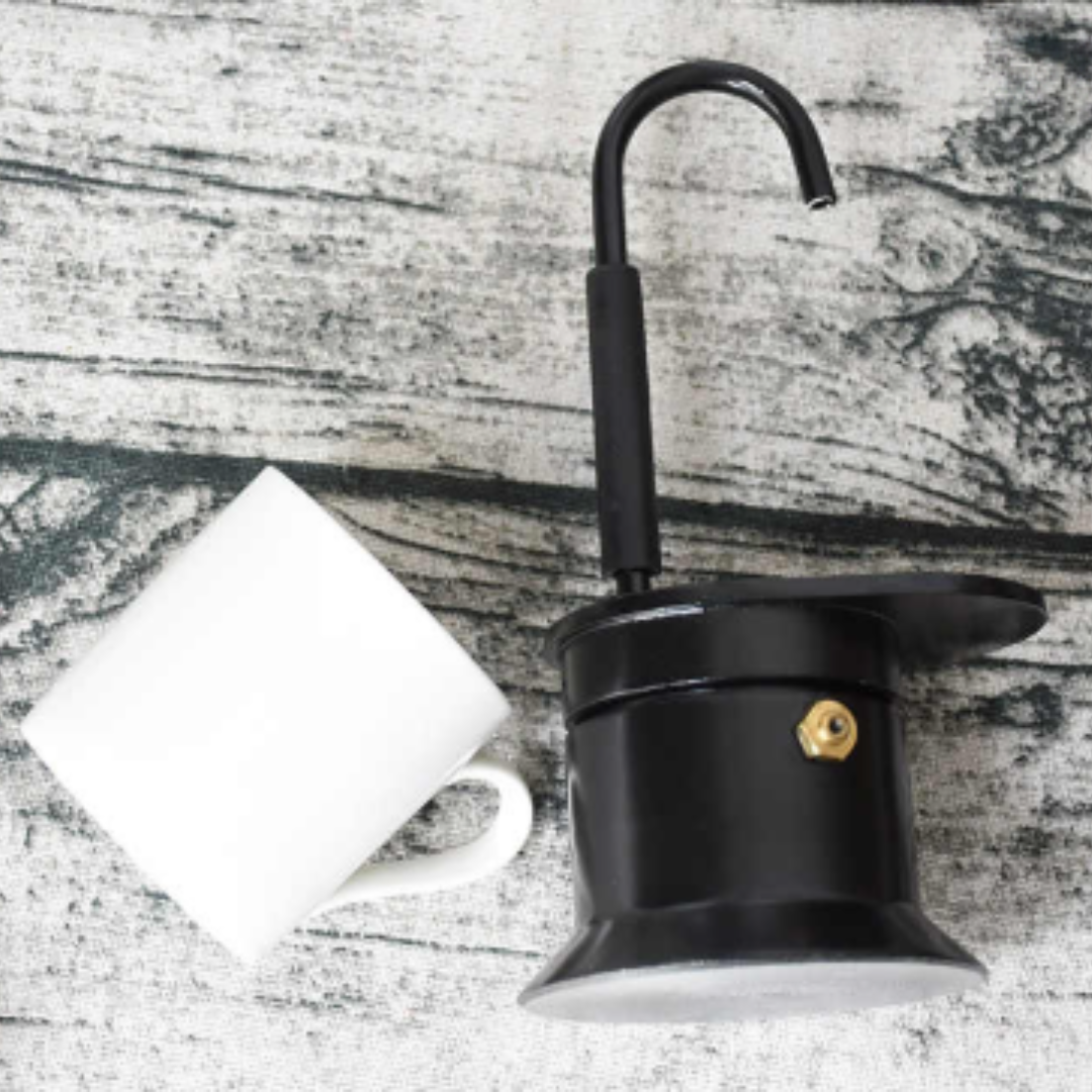 Cafetera Italiana Negra 1 Taza en Aluminio Espresso Machine