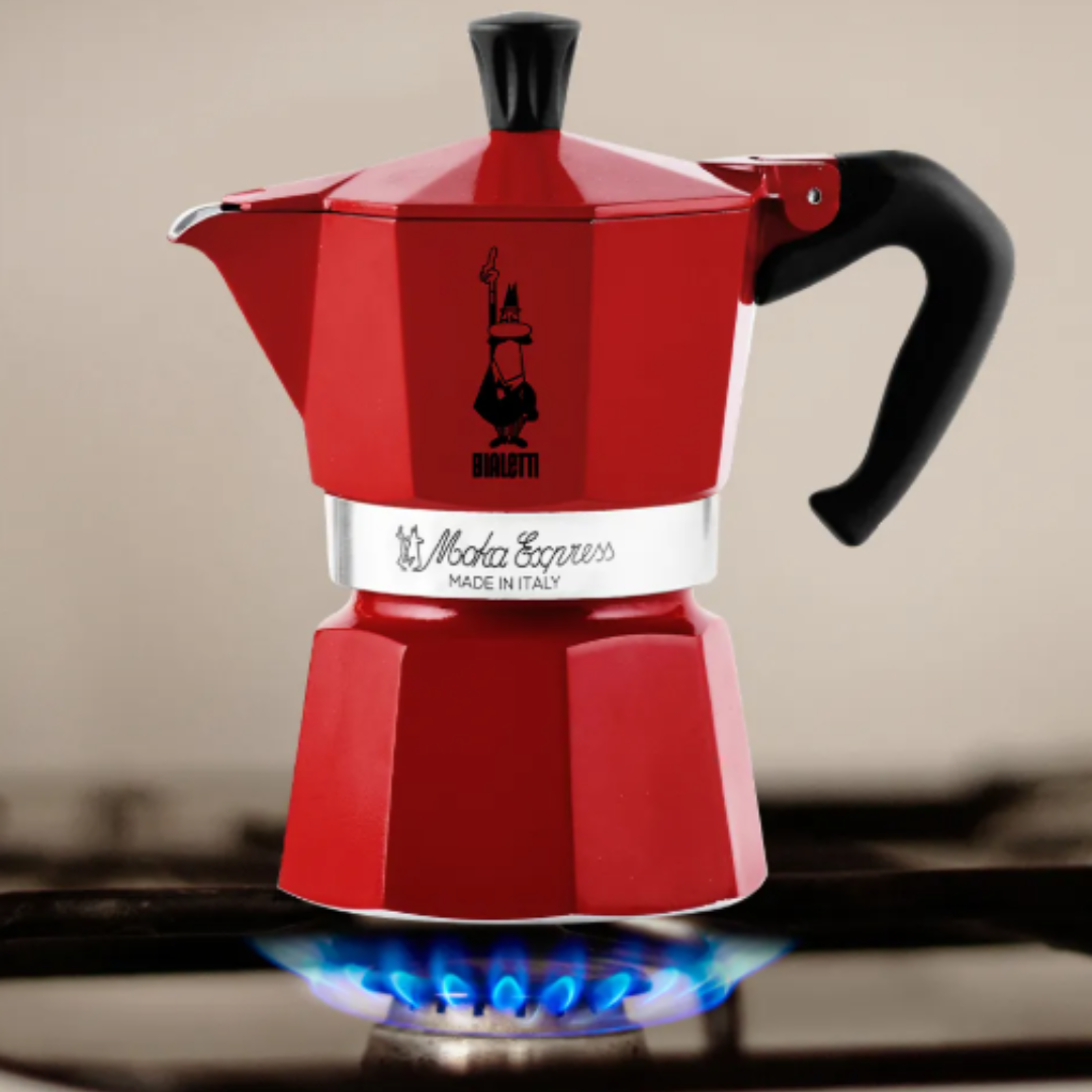 Cafetera Bialetti Moka Italiana Roja Cafetera Espresso 6 Tazas