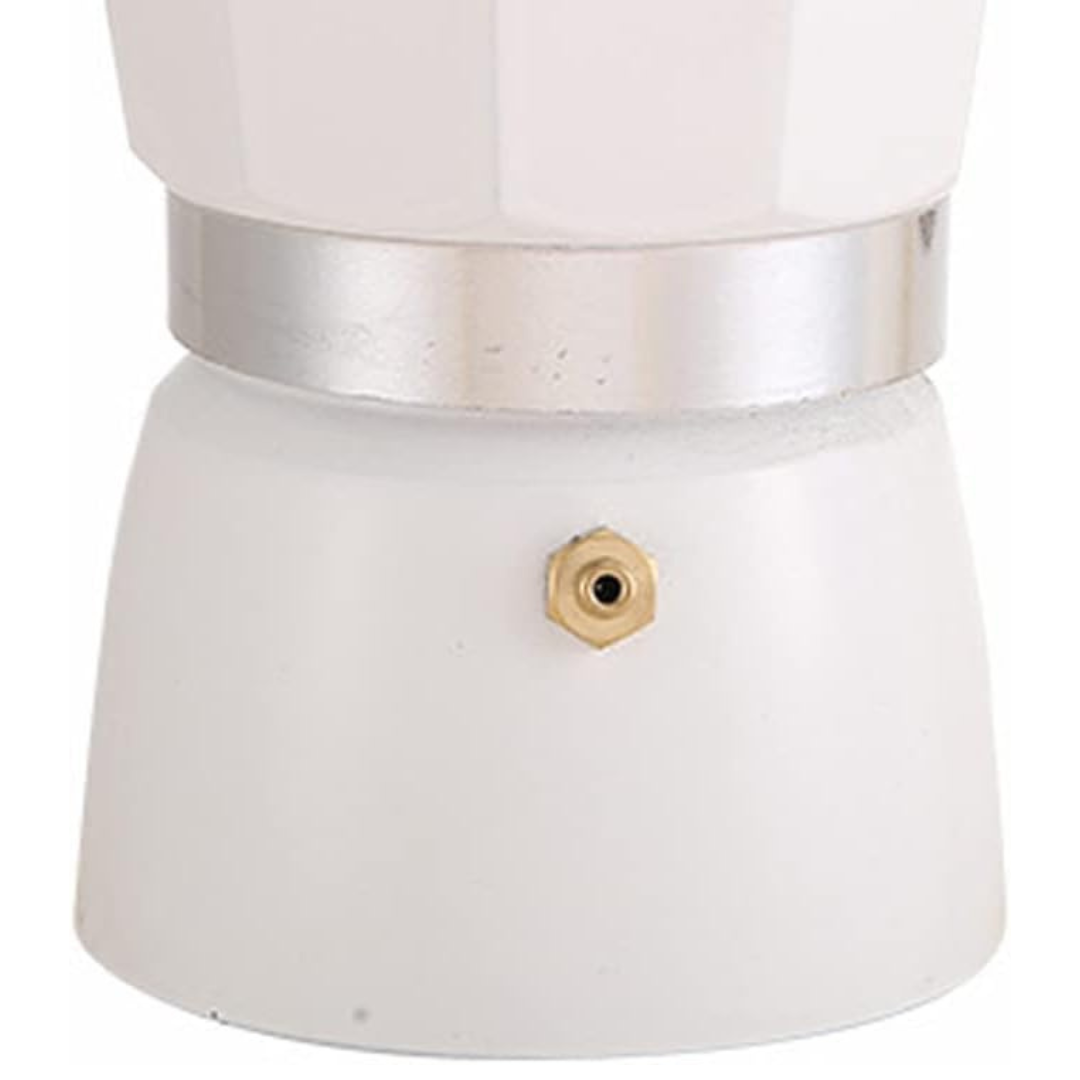 Cafetera Italiana Moka 150 ml Aluminio Color Blanco 3 Tazas