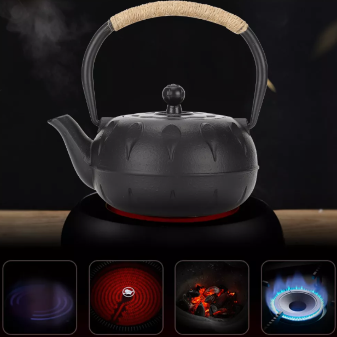 Tetera En Hierro Fundido Negro con Infusor Estilo Japonés 400ml