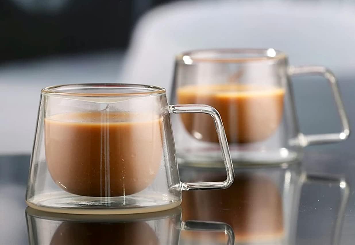 Taza para Café en Cristal Borosilicato Doble Fondo 200ml