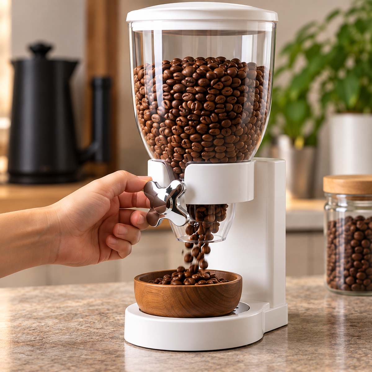Dispensador Grano y Alimentos Individual Blanco con Dosificador