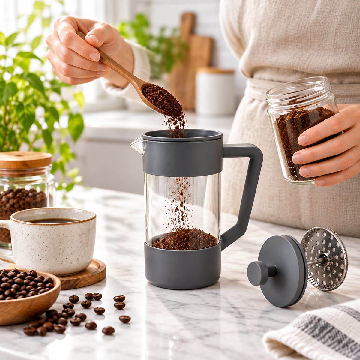 Cafetera Prensa Francesa Gris 350 ml