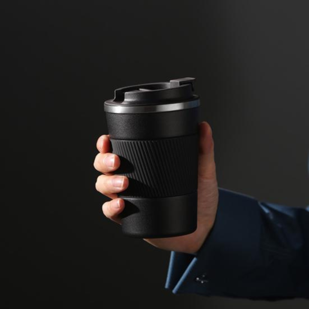 Combo Termo Doble fondo Negro 500ml + Cafe Insignia RASGOS 250g