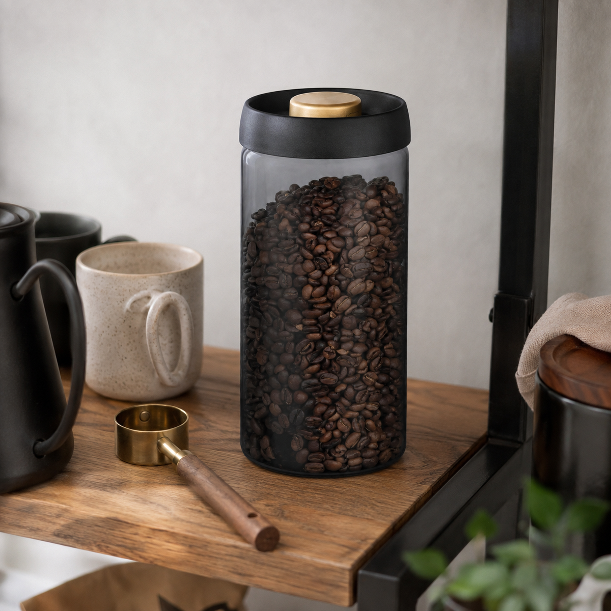 Recipiente Conservador de Cafe en Vidrio 1800 ml Hasta 600 g
