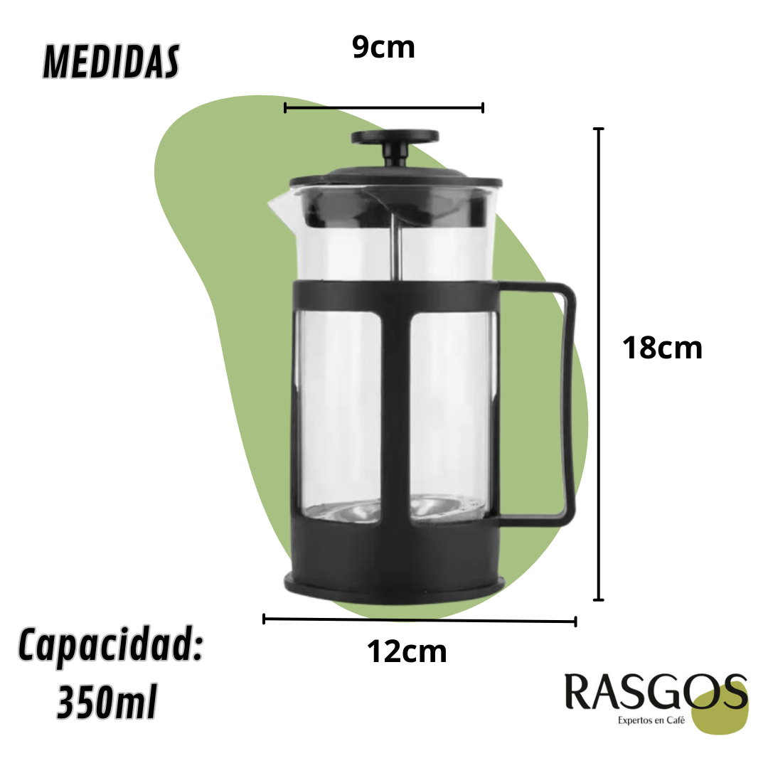 Prensa Francesa Negra Disponible en 350ML/600ML/800ML
