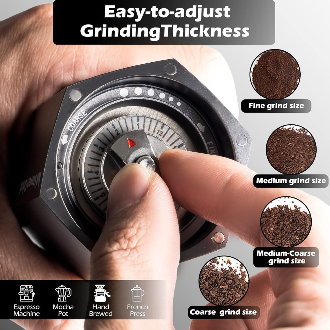 Moledor para Café Gris Ajustable Acero Inoxidable 35gr