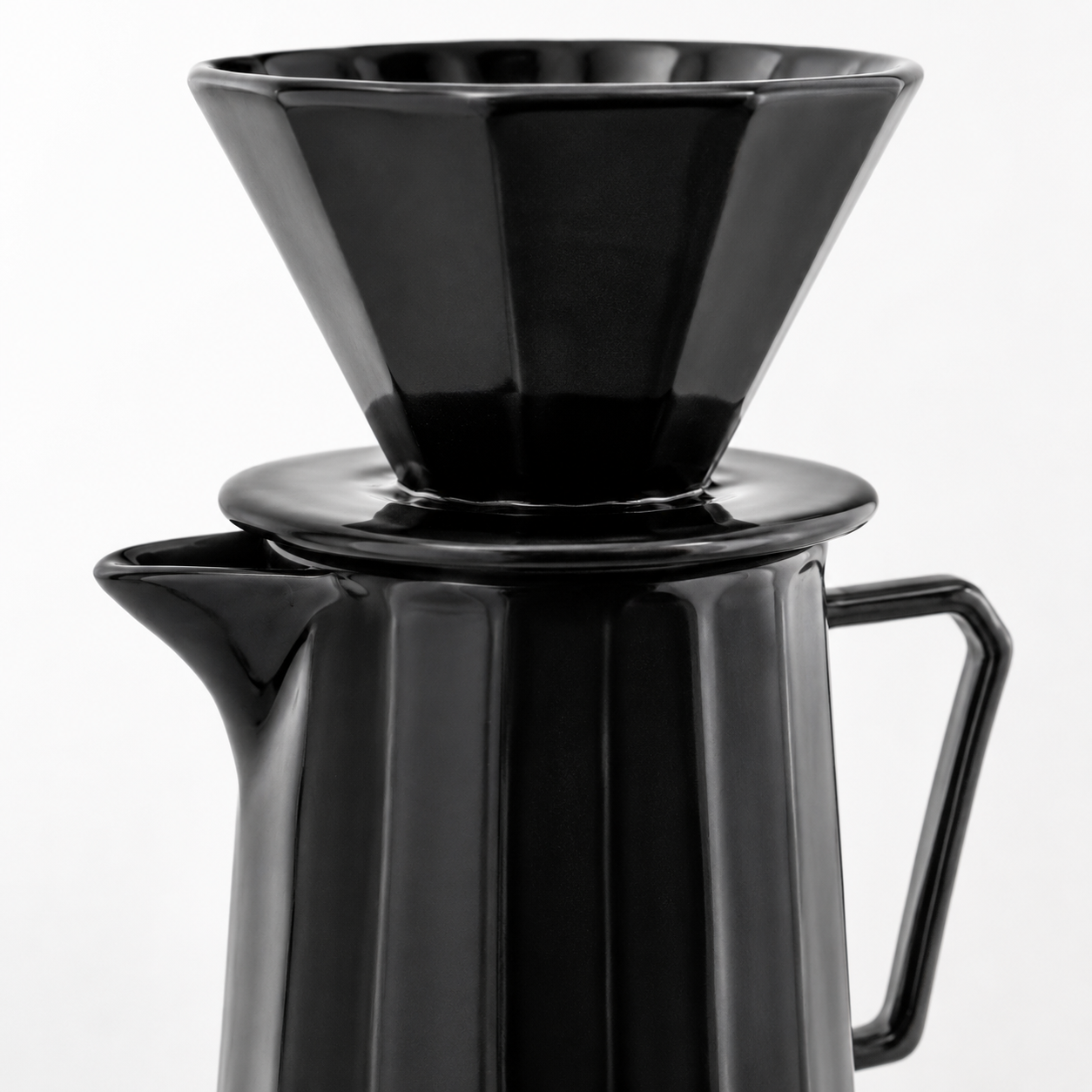 Kit Dripper Goteo Black Diamante | Cafetera Metodo V60 Ceramica con Server con Punta Fina