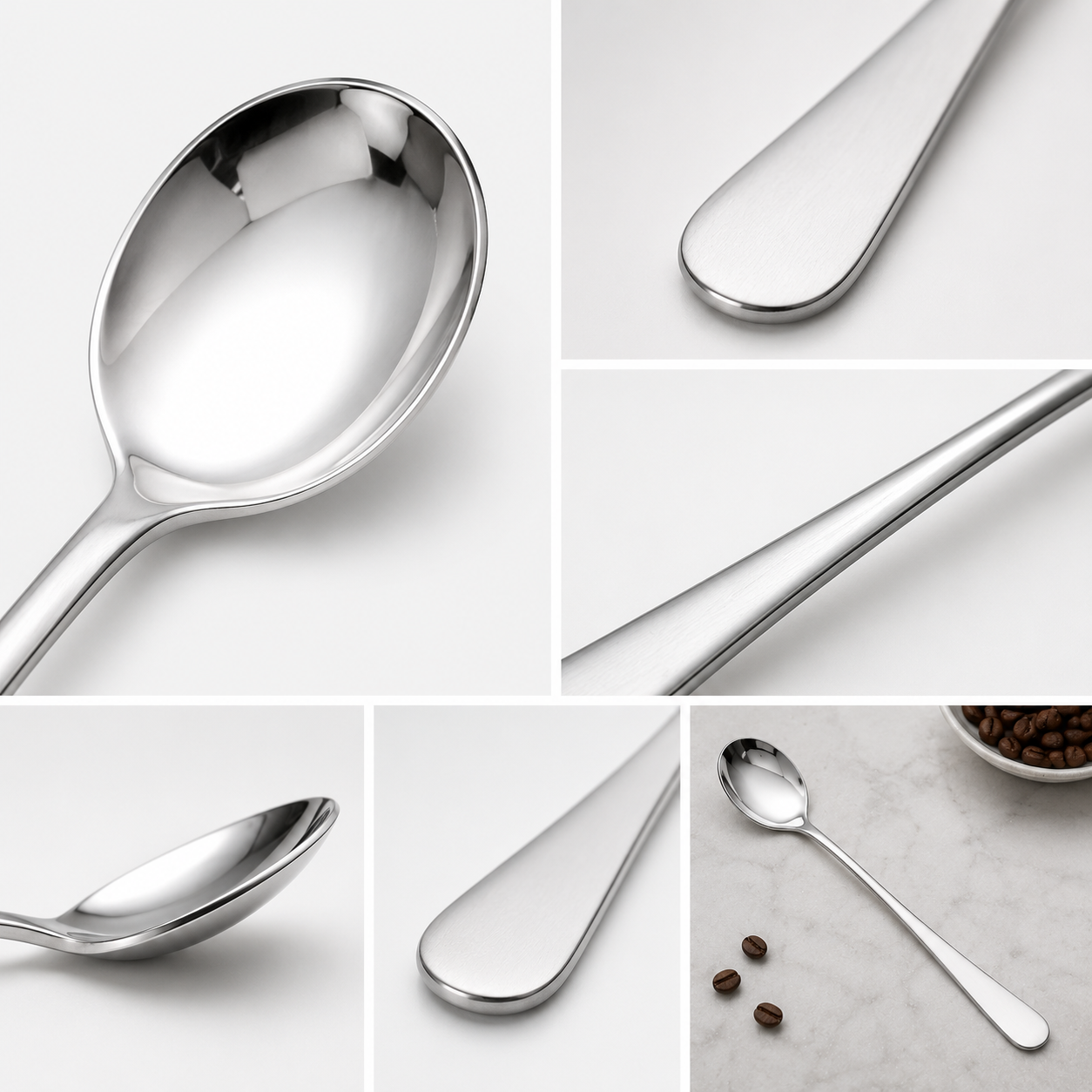 Cuchara Multiuso de Aluminio 18 cm para Cafe, Cocina y Cocteleria