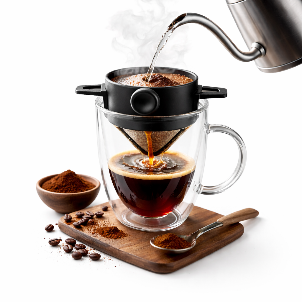 Kit Cafe Set Viajero Filtro V60 + Mug Transparente 150ml