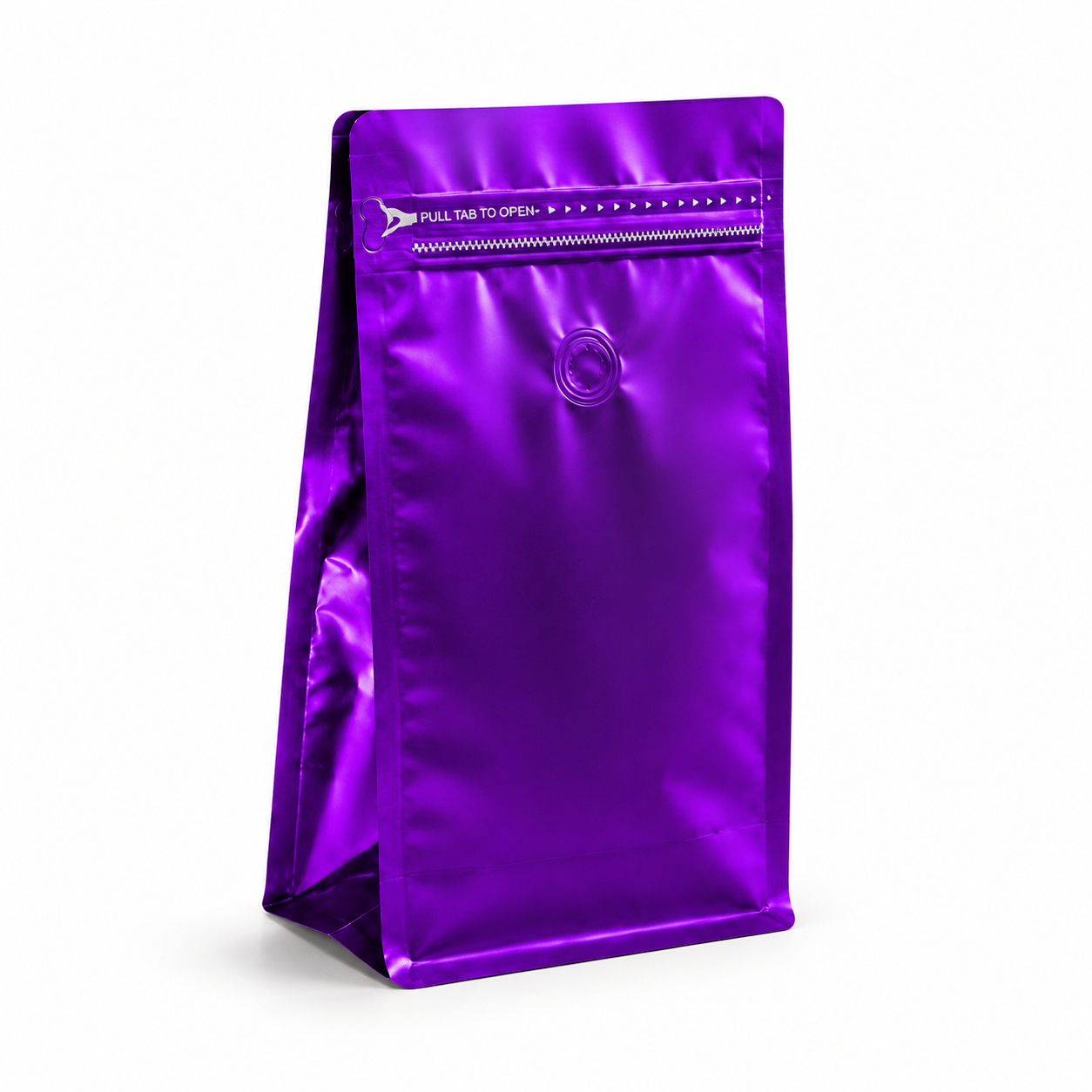 Bolsa Media Libra para Cafe Cuadrada Morada Metalizada x 50 Unidades