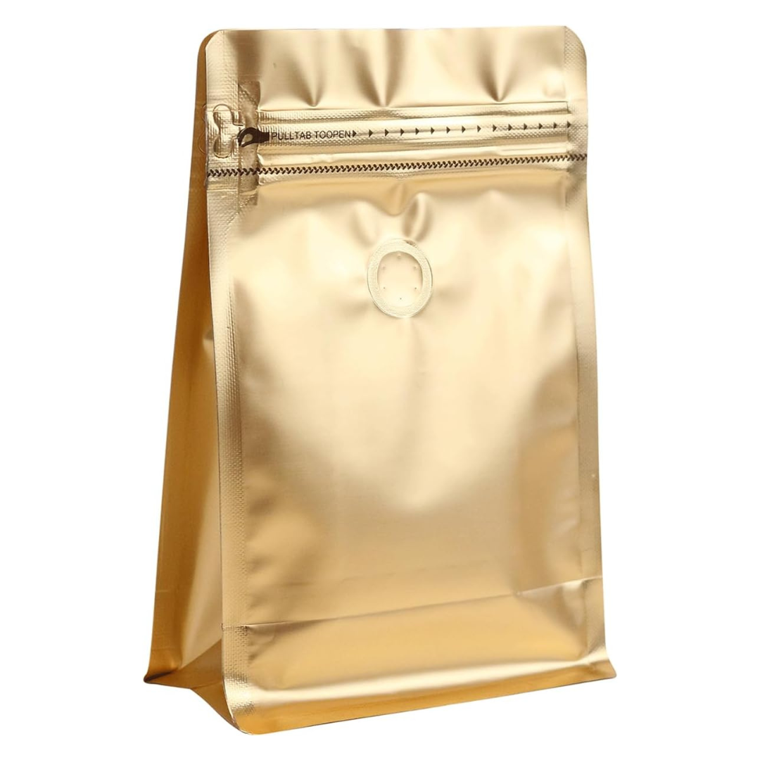 Bolsas Hermeticas para Empacar Café Doradas de 240gr a 340gr x50uds