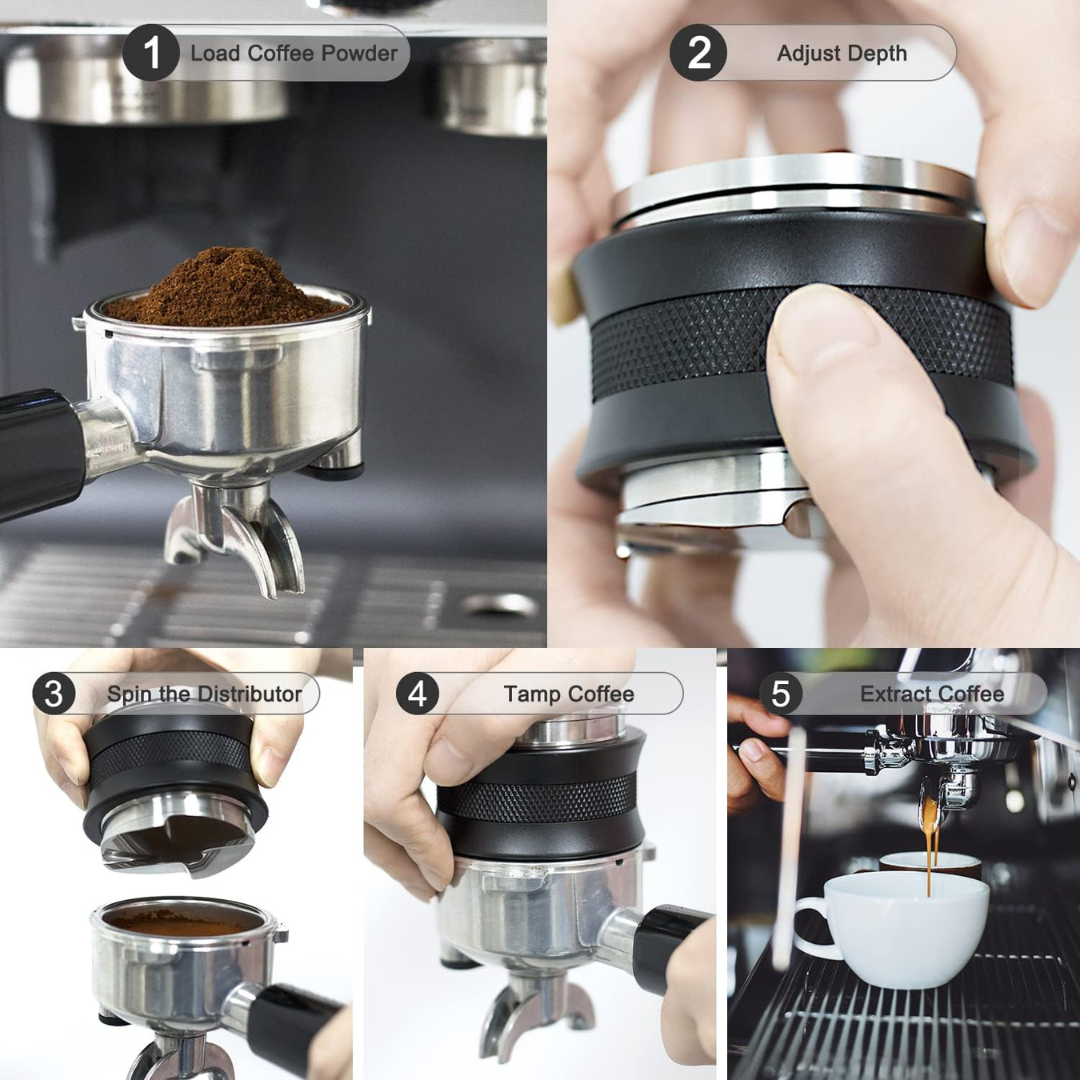 Manipulador Tamper y Distribuidor 2 en 1 para Máquina Espresso 58mm